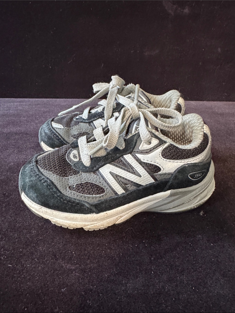 New Balance Gray and White Kids Walker Shoes 7